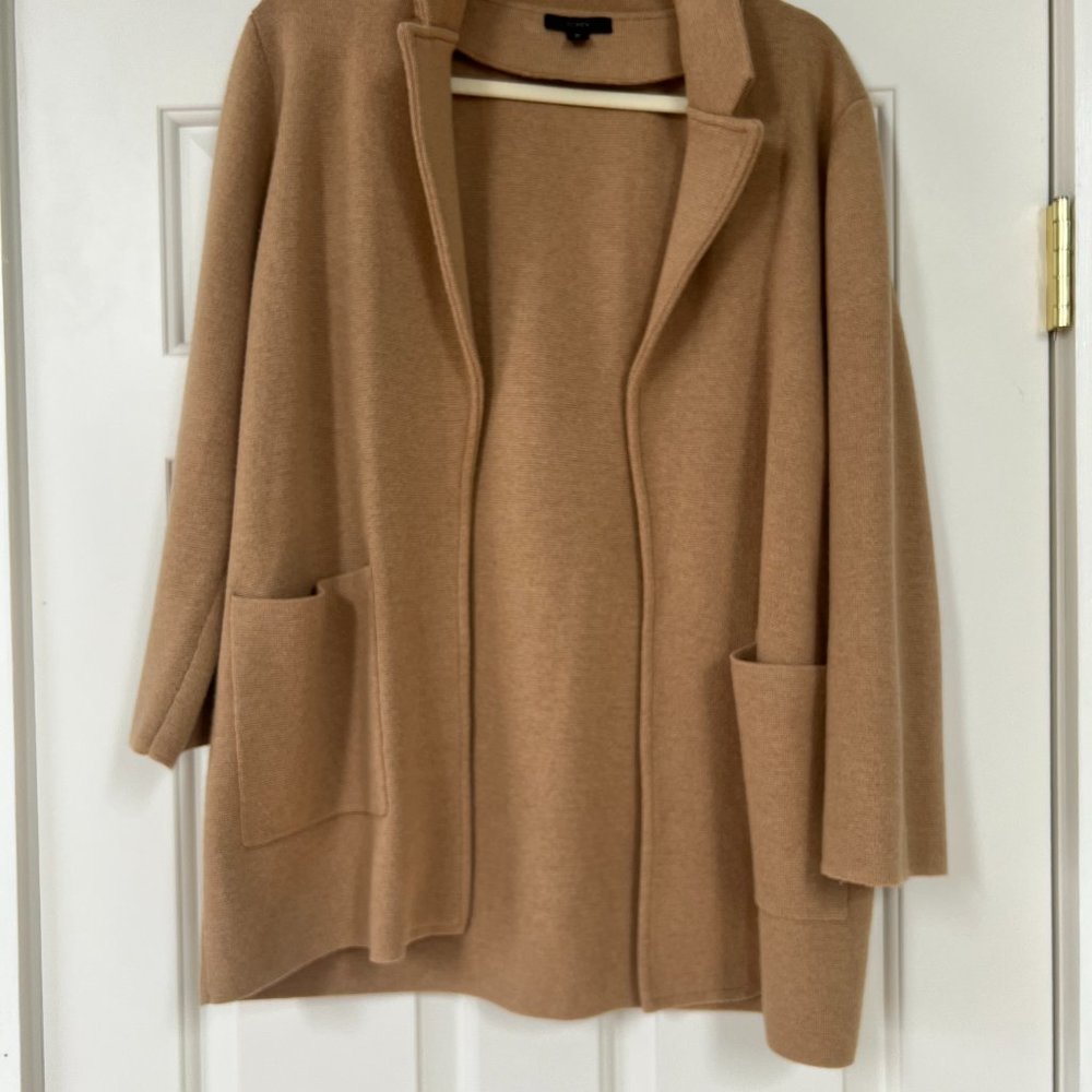 J.Crew Merino Wool Blend Camel Cardigan- MEDIUM
